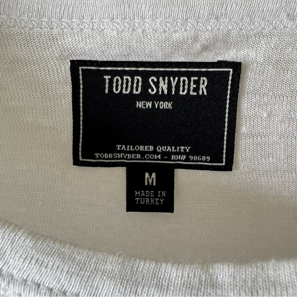 Todd Snyder White Short Sleeve Crew Neck Tee - Picture 3 of 5